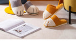 Comwarm Winter Warm Plush Slippers Cute Cat Paw Designer House Women Fur Slippers Floor Mute Bedroom Lovers Indoor Fluffy Shoes