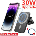 30W Magnetic Car Wireless Charger For iPhone