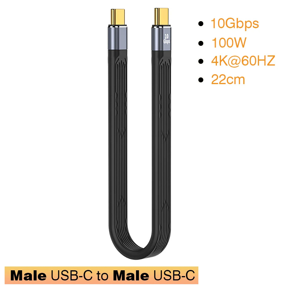 USB3.1 10Gbps Short Cable 13cm PD 100W USB to Type C Cable Converter OTG USB Adapter USB4 20Gbps Cable 22cm for SSD Power Bank