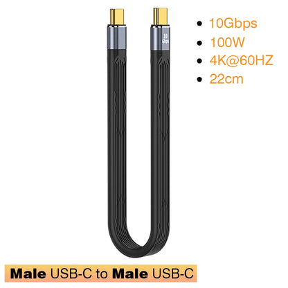 USB3.1 10Gbps Short Cable 13cm PD 100W USB to Type C Cable Converter OTG USB Adapter USB4 20Gbps Cable 22cm for SSD Power Bank