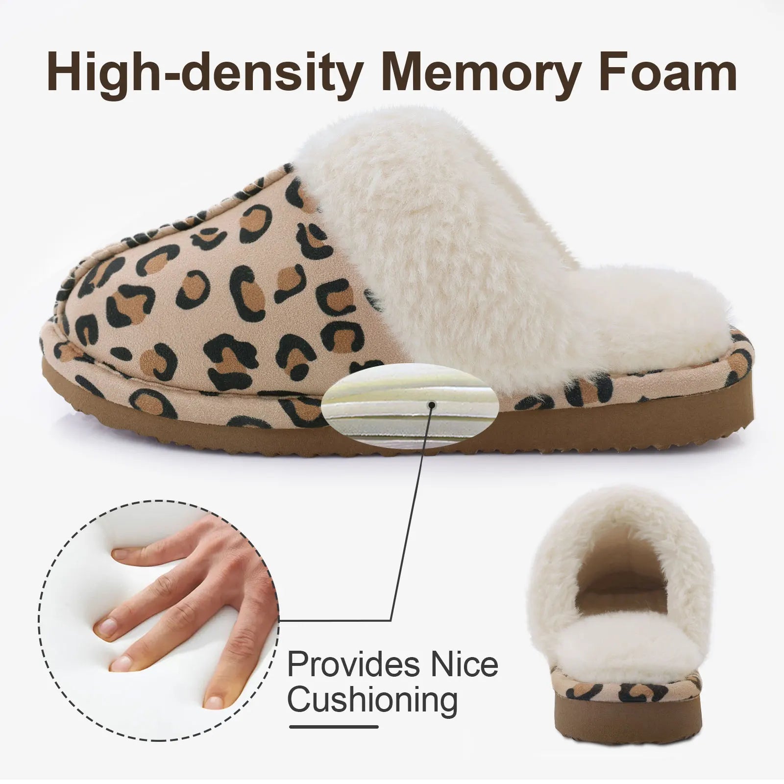 Comwarm Fluffy Winter Slippers For Women Furry Fuzzy Home Shoes Faux Fur House Plush Slippers Indoor Warm Comfy Mute Flats Slide
