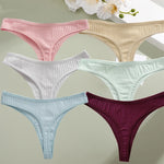 6PCS/Set Cotton Panties G-String Women Panties Sexy Underwear Female Lingerie Thong Briefs for Woman Solid Color Intimate Pantys