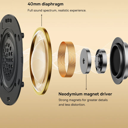 Baseus Bowie D05 Headphones Wireless Earphone Bluetooth 5.3 Headset HiFI Stereo Fones Foldable Wireless Wired Dual Use Headphone