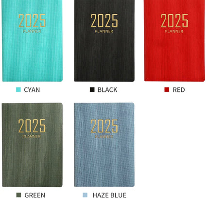 365-Day 2025 Portable A7 Pocket Planner Pu Cover Daily Weekly Schedule Notebook Calendar Journal School Office Supplies Agenda