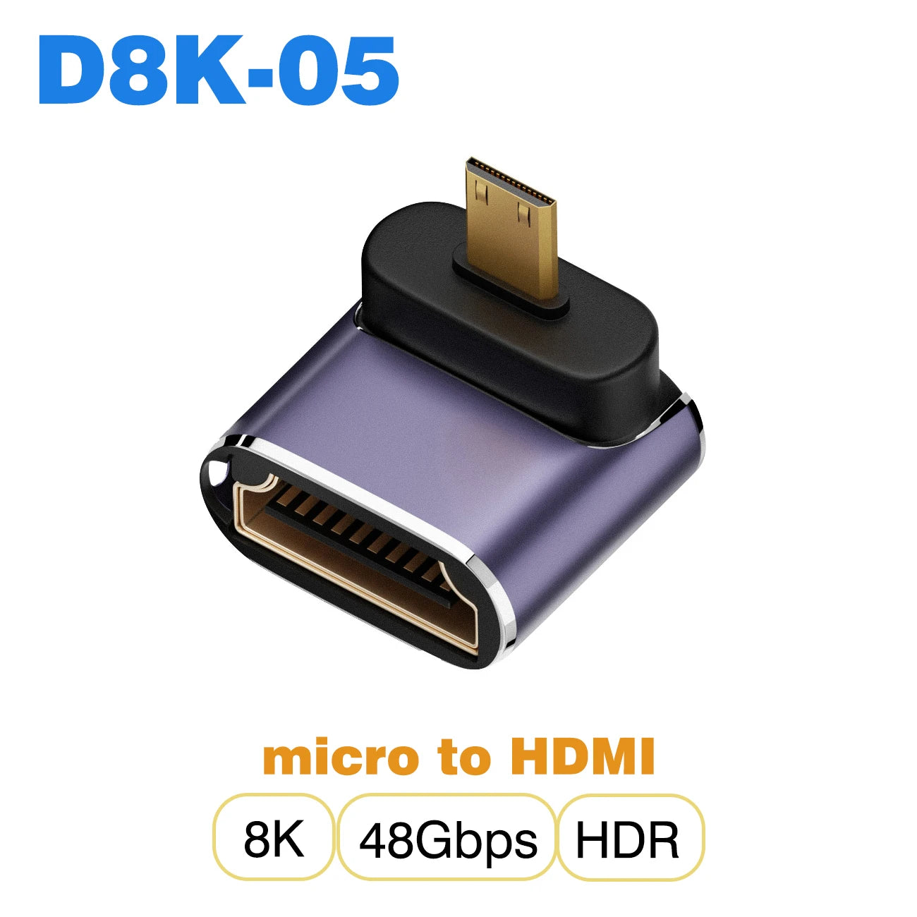 UGOURD HDMI2.1 Cable Adapter mini micro hdmi to HDMI 2.1 Converter 48Gpbs 8K60HZ 4K120HZ for HDTV Projector PS4 PS5 Laptop PC