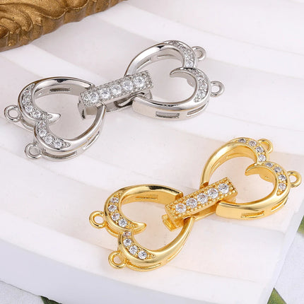 Juya Handmade 18K Gold Silver Plated Fastener Bail Connector Clasps Accessories For Needlework Pearls Beads Jewelry Making