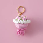 Stuffed Plants Sunflowers Roses Handmade Crochet Flowers Keychains Small Pendant Backpack Hangings Christmas Birthday Gifts