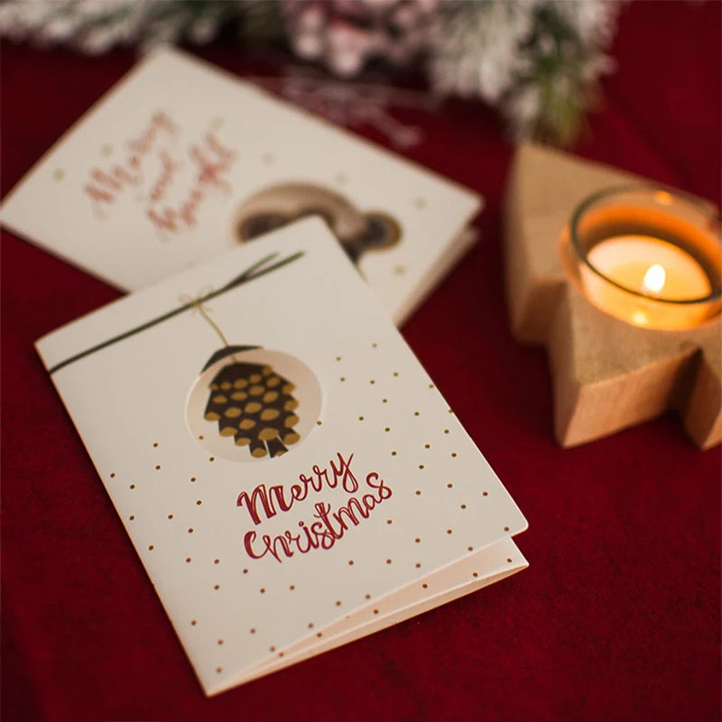 Merry Christmas Greeting Cards with Envelopes Christmas Party Invitation Cards New Year Postcard Gift Card Xmas Party Decoration