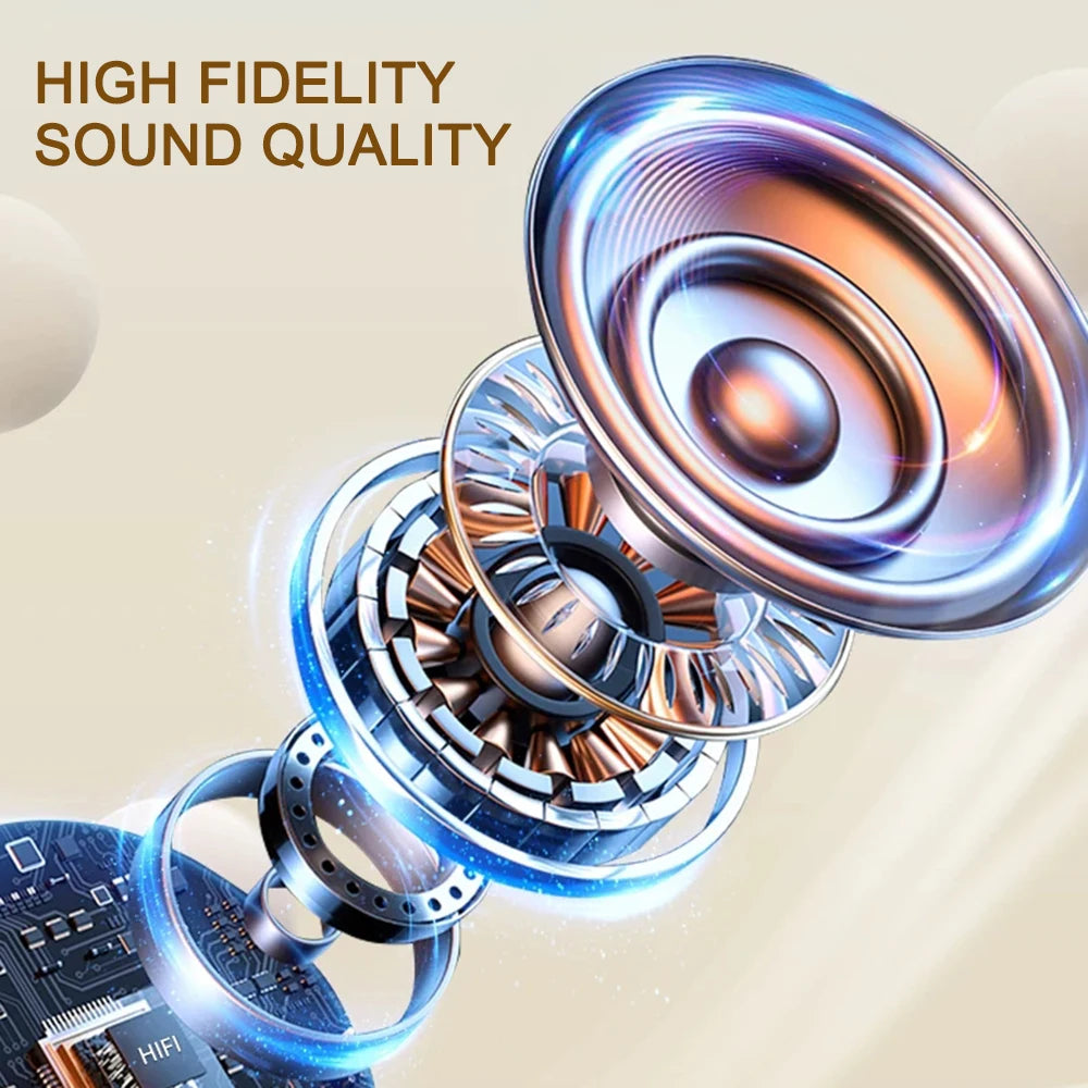 New Full Touch Screen Headphones ANC Bluetooth 5.4 Noise Cancelling Earphones HiFi Stereo Wireless In-Ear ENC Earbuds With Mic