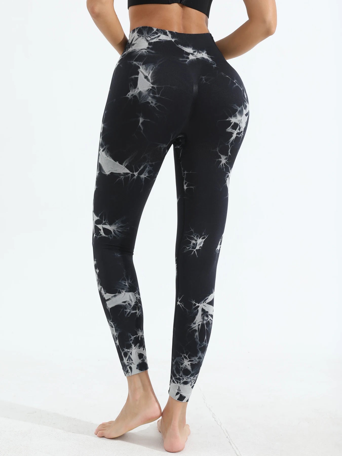 Women's Tie Dye Seamless Yoga Leggings High Waist Scrunch Butt Lifting Tights Soft&Stretchy Workout Skinny Pants