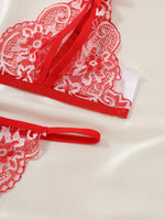 Women Sexy Lingerie Bra Thongs Sets Ultrathin Lace Lingerie Set Temptation Erotic Open Bra Crotchless Outfits For Pretty Girls