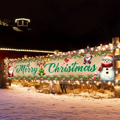 Christmas Outdoor Banner Merry Christmas Decorations For Home 2024 Navidad Kerst Xmas Decor Noel Kerst Happy New Year Gift 2025