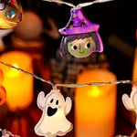1pcs Halloween LED String Lights Ghost Witch Cat Pumpkin Spider Web Hanging Lamp for Home Halloween Party Decoration Props 2025