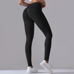 Crossover Waist Women Yoga Leggings Hips Lifting Gym Leggings Seamless Sport Pants High Waist Fitness Leggings Workout Running