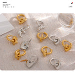 Yhpup Star Moon Heart Pendant Drop Hoop Huggie Earrings 18k Gold Plated Trendy Waterproof Stainless Steel Fashion Charm Jewelry