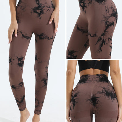 Women's Tie Dye Seamless Yoga Leggings High Waist Scrunch Butt Lifting Tights Soft&Stretchy Workout Skinny Pants