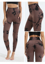 Women's Tie Dye Seamless Yoga Leggings High Waist Scrunch Butt Lifting Tights Soft&Stretchy Workout Skinny Pants