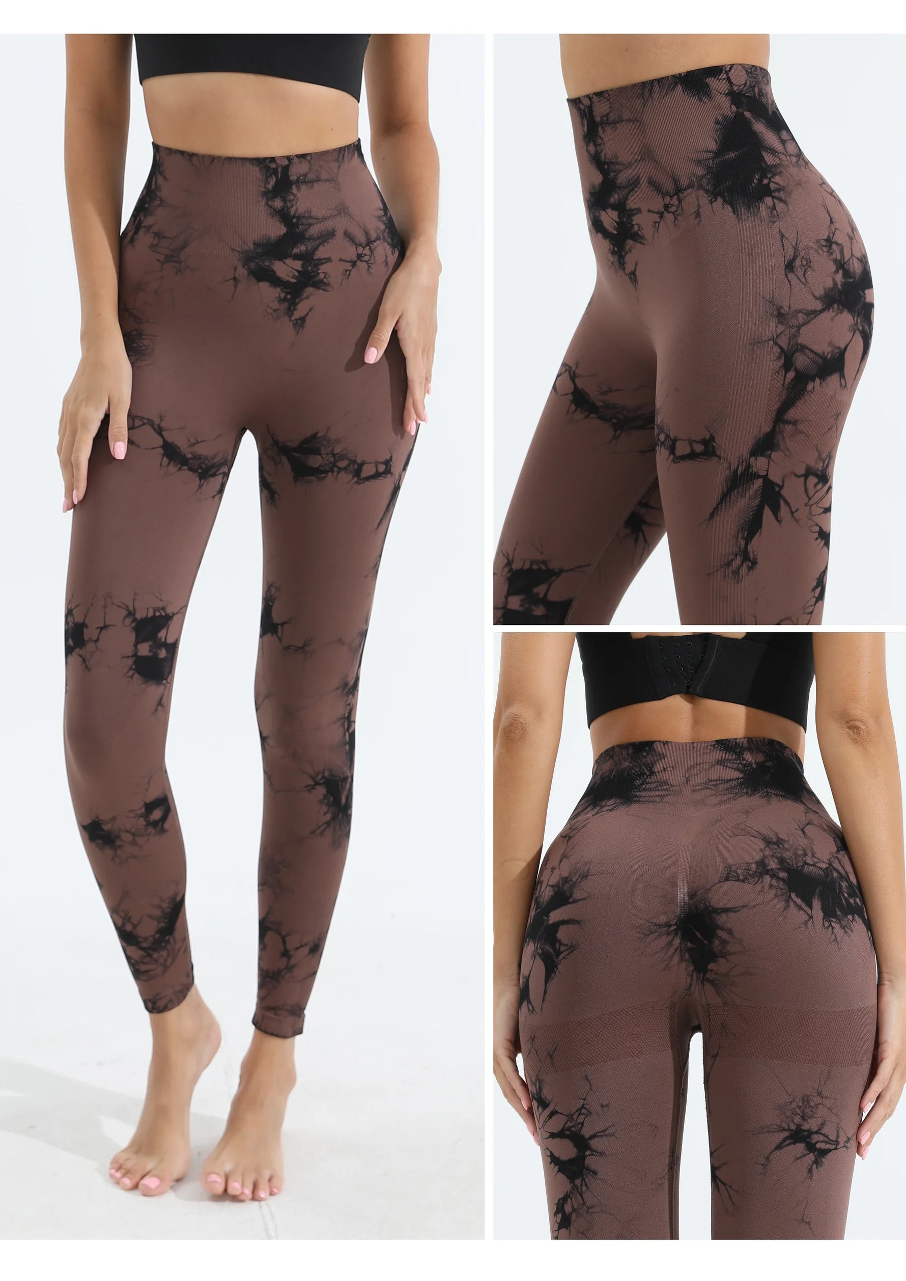 Women's Tie Dye Seamless Yoga Leggings High Waist Scrunch Butt Lifting Tights Soft&Stretchy Workout Skinny Pants