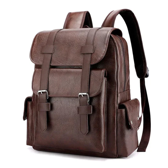 Korean Version Soft PU Leather Backpack For Men And Women Casual Trend High School Students Computer Travel Backpacks Wholesale