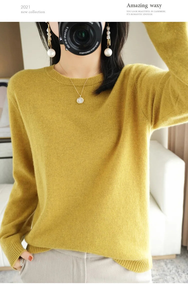 Women Sweater O-neck Autumn Winter BasicPullover Warm Casual Pulls Jumpers Korean FashionSpring Knitwear Bottoming Shirt 2023