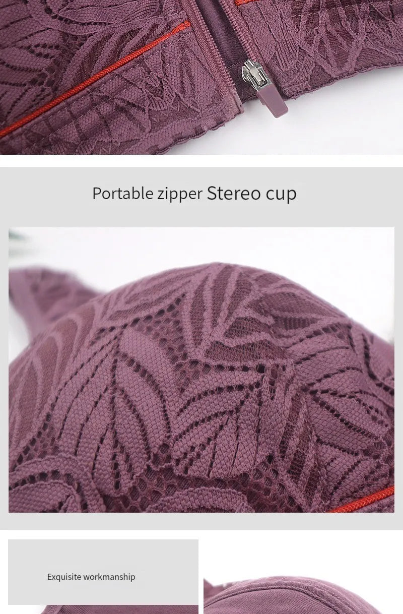 Soft cotton cups before the zipper in the elderly underwear breathable women without steel ring tank top lace large size bra