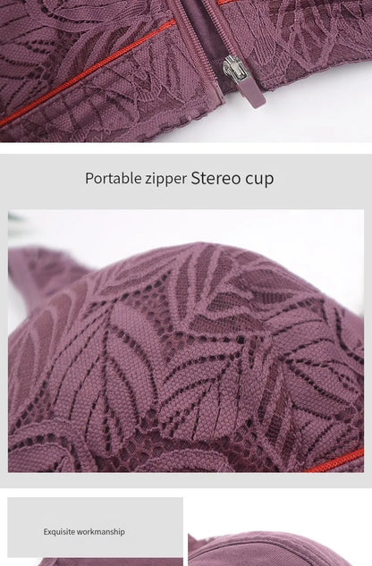 Soft cotton cups before the zipper in the elderly underwear breathable women without steel ring tank top lace large size bra