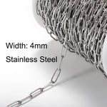 1meter Stainless Steel Necklace Chain for Jewelry Making DIY 1:3 NK Rolo Cable Link Curb Chains Thick Chain Bracelet Accessories
