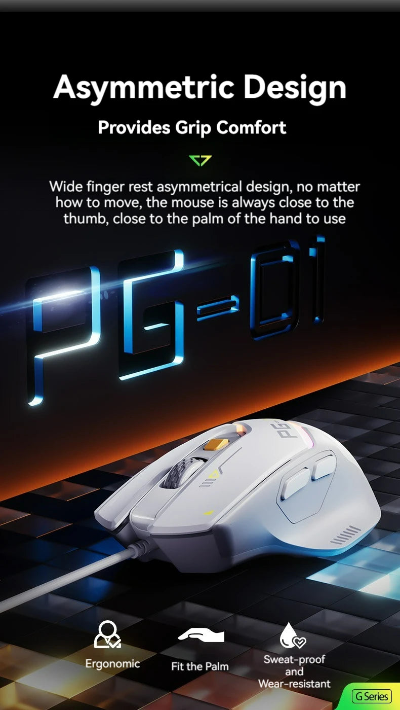 Inphic Pg1 Wired Mouse Gaming Mouse RGB Light Emitting   Macro Programming 12800DPI  6 Keys Computer Mouse For Office Home