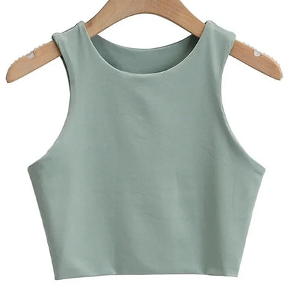 2023 Summer Fashion Women Sexy Slim Tops O-neck Sleeveless Double Nylon Ladies Good Quality Tank Tops 6 Colors