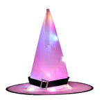 LED Halloween Flashing Light Witch Hat Starry Sky Ghost Festival Dress Up Glowing Elf Ghost Hat Lamp Home Decoration