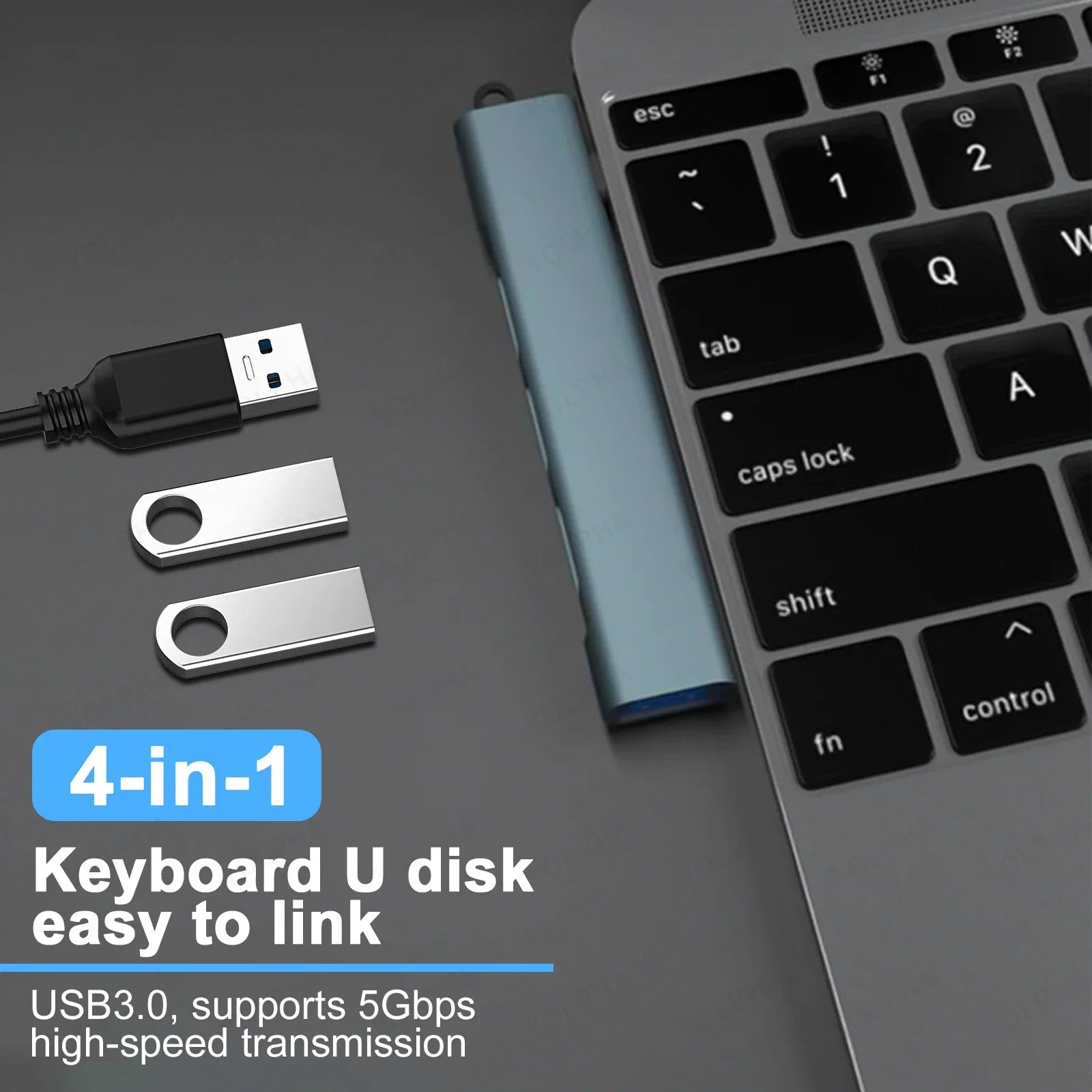 4 Ports Hi-Speed HUBs High Speed 4 Port USB 3.0 Multi HUB Splitter Expansion For Desktop PC Laptop Adapter