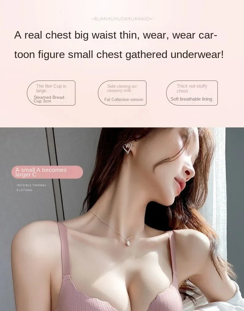 2024 New Push Up Bra for Small Chest  Ultra Thick 6CM Padded No Steel Ring Comfortable & Sexy Lift Lingerie for Flat Chest Women