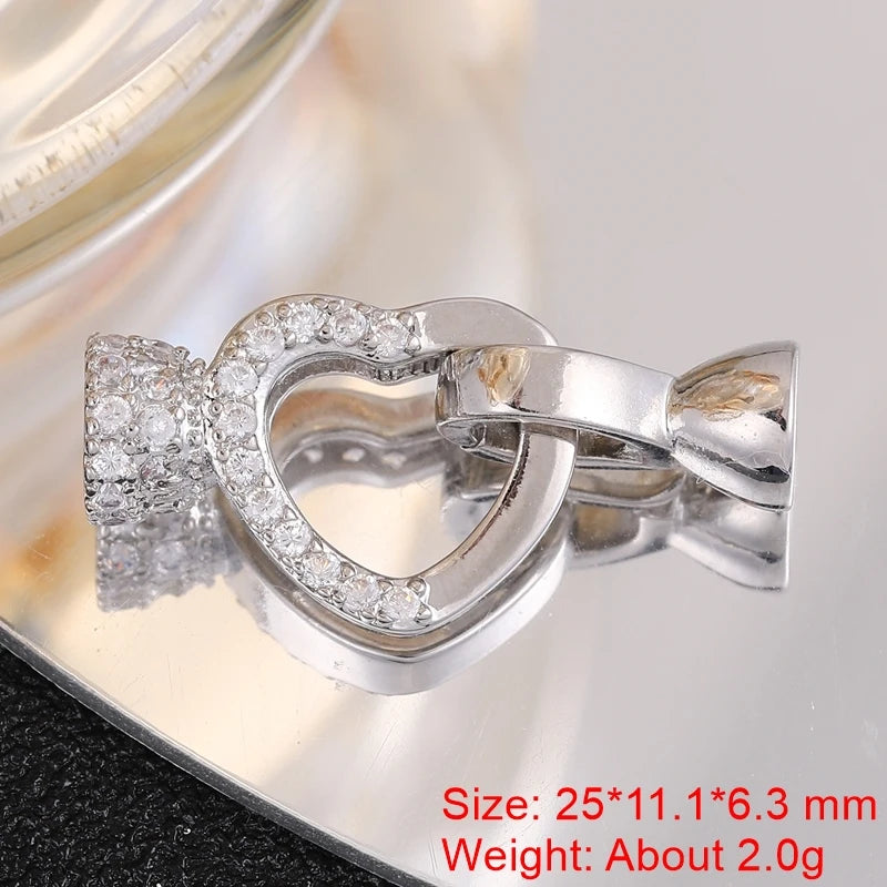 Juya Handmade 18K Gold Silver Plated Fastener Bail Connector Clasps Accessories For Needlework Pearls Beads Jewelry Making