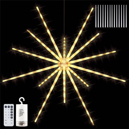 PAMNNY Battery Powered Starburst Firework Lamp Waterproof Christmas Garden String Light Garland for Wedding Party New Year Decor