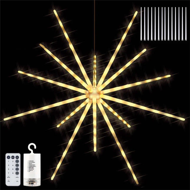 PAMNNY Battery Powered Starburst Firework Lamp Waterproof Christmas Garden String Light Garland for Wedding Party New Year Decor