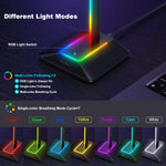 RGB Headphones Stand Holder Desk Gaming Headset with 2 USB Ports Cool Display Holder Non-Slip Rubber Base for Gamer