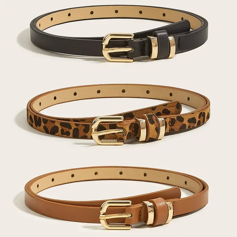 Ladies Belt Leopard Print Leather American Western Style Retro Belt Sexy Leopard Design Jeans dress Decorative Wide Belt