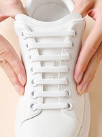 16pcs/lot Silicone Shoelaces No Tie Shoelaces 12 colors Elastic Lace Shoelace Creative Lazy Silicone Laces Rubber Lace