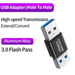 NNBILI 90 Degree Right Angle USB 3.0 Extension Adapter Upward Elbow USB Connector For PC Male to Female Extension Plug Converter