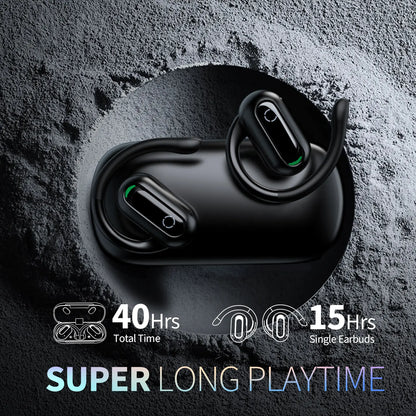 XINSRE Open Ear Headphones Bluetooth 5.3 Wireless Earbuds, True Wireless Over-Ear Headset with Adjustable Earhooks,55H Playtime