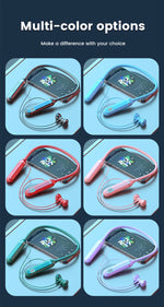 Wireless Earphones 5.3 Neckband Headphones Gaming LED Display Stereo Sports Headset Halter Waterproof Magnetic Earbuds