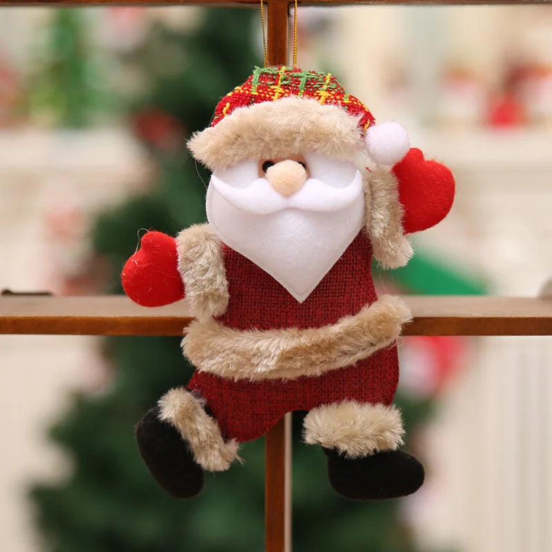 4pcs Merry Christmas Ornaments DIY Xmas Gift Santa Claus Snowman Tree Pendant Doll Hang Decoration for Home Noel Natal New Year