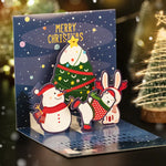 5/1PCS 3D Pop UP Christmas Greeting Cards with Envelope Friend Family Blessing Postcard Birthday New Year Christmas Decoration