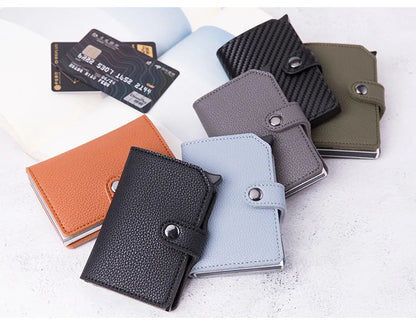 Top Quality Wallets Men Money Bag Automatic Pop-up Metal Aluminum Shell Money Minimalist Credit Card Holder RFID Blocking