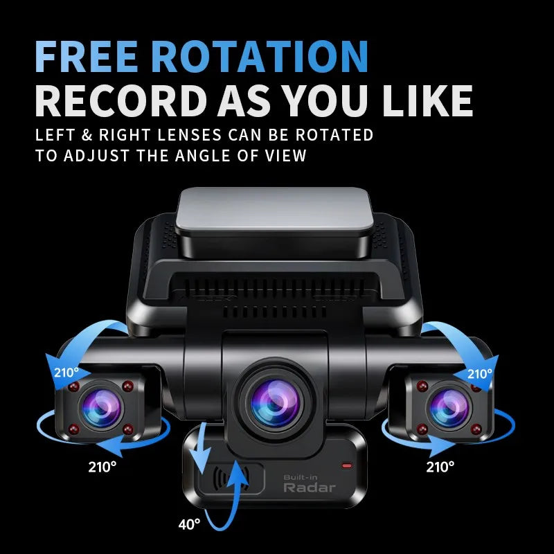 4CH GPS Dash Cam i7pro Front 4K/2K+3*1080P for Car 360 DVR Camera 24H Parking Mode WiFi Video Recorder IR Night Vision