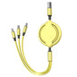 3 In 1 Retractable USB Cable  Fast Charging Data Cord For Iphone Samsung Huawei Xiaomi Multi Port Multiple Charging Wire