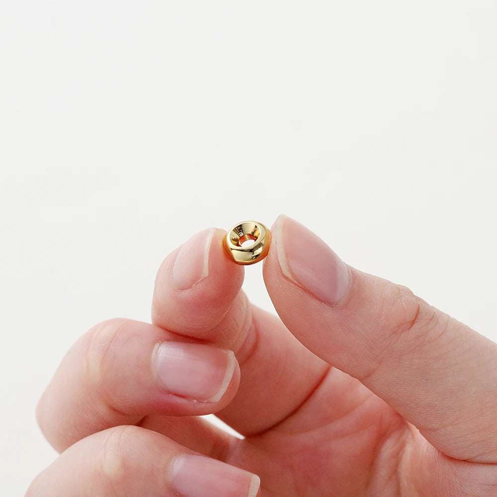 14K/18K Gold Plated 10-30Pcs 3/4/5/6/8mm Spacer Beads for DIY Necklace Bracelet Jewelry Making Supplies Accessories Wholesale