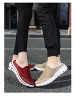 2024 Summer new breathable mesh shoes outdoor non-slip walking shoes comfortable sandals men half slippers casual loafers 35-48