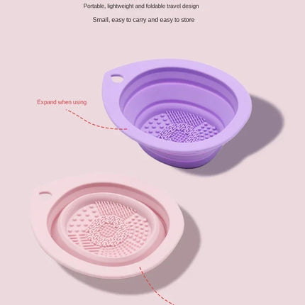 Silicone Makeup Brush Cleaner Folding Powder Puff Cleaning Bowl Eyeshadow Brushes Washing Soft Mat Beauty Tools Scrubber Box