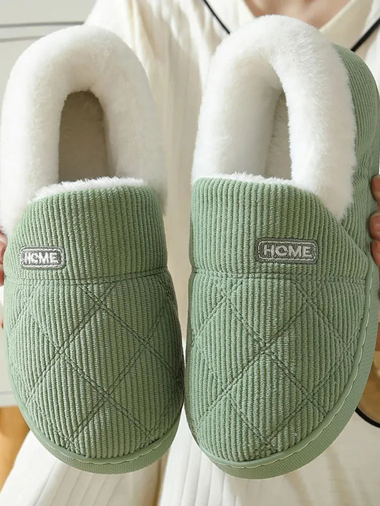 Eyriphy Winter Warm Plush Slippers Women Comfort Warm Cotton Shoes Soft Sole Indoor Outdoor Bedroom Slides Female Lovely Slipper